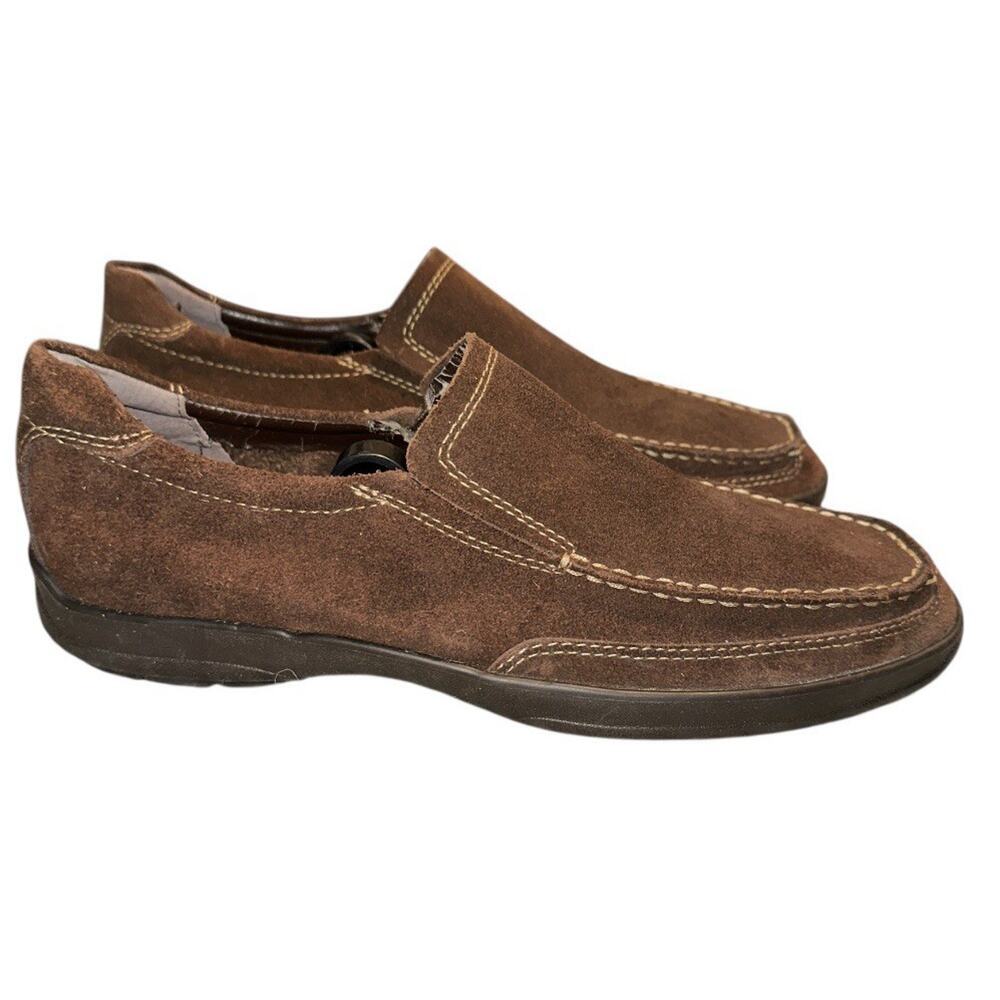 Bostonian‎ Duralite Mens Slip On Driving Shoes Size 8.5 M Brown Suede 20546